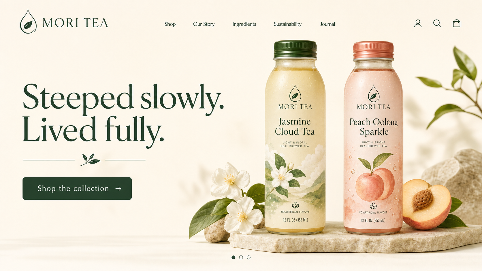 MORI TEA website homepage