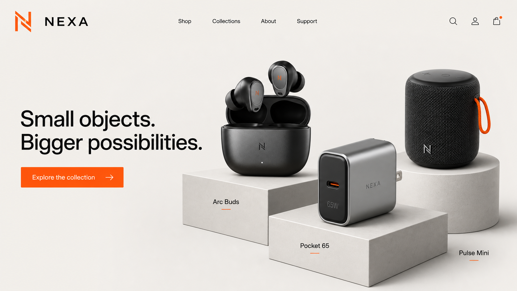 NEXA website homepage
